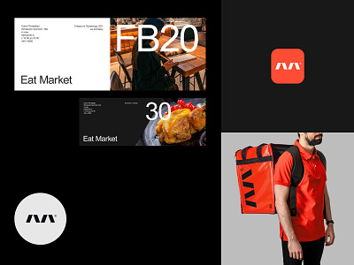 Eat Market app branding design flat identity logo minimal mobile typography vector
