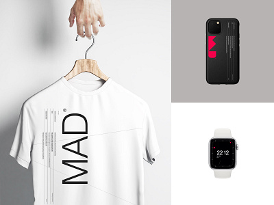 MAD® branding design flat identity identitydesign logo minimal phonecase tshirt watch