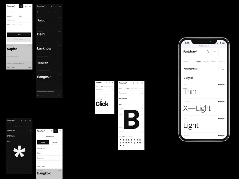 Fontshare desktop flat minimal mobile typo typography ui ux web website