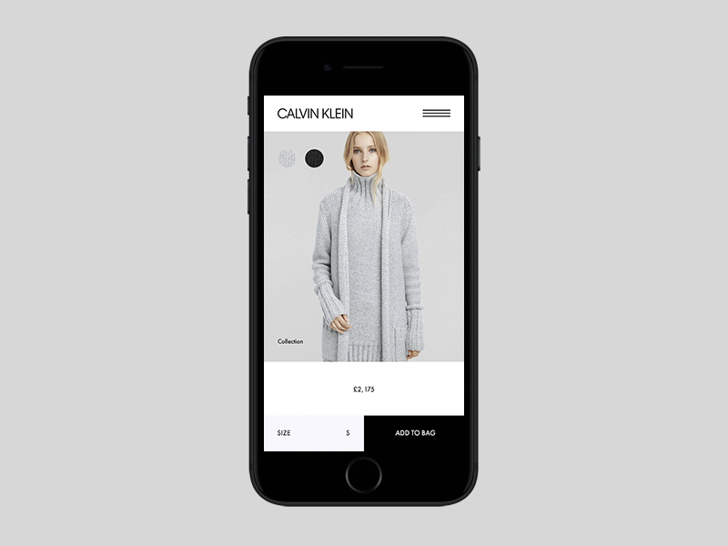 Calvin Klein fullscreen minimal mobile motion promo ui ux web website