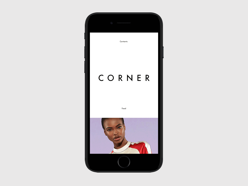 Corner fullscreen minimal mobile motion promo ui ux web website