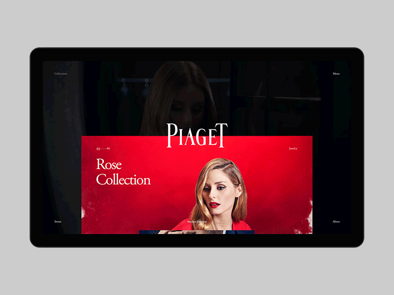 Piaget desktop fullscreen minimal motion principle promo ui ux web website