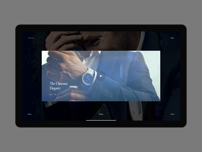 Piaget desktop fullscreen minimal motion principle promo ui ux web website