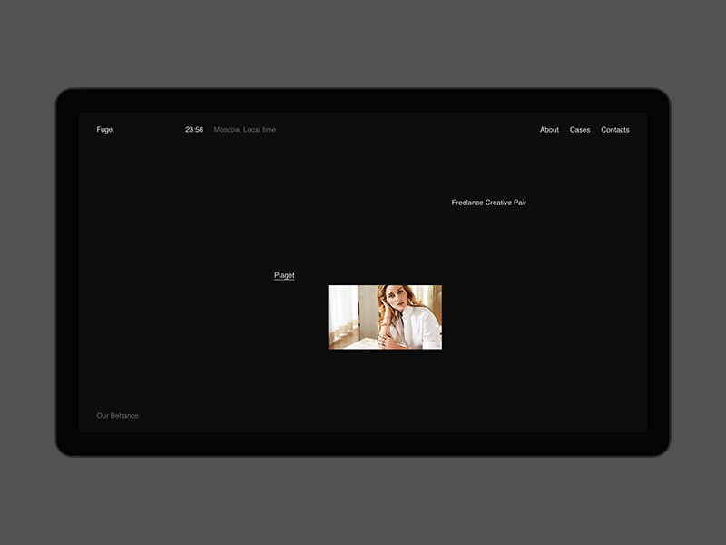 Fuge. desktop fullscreen minimal motion portfolio ui ux web website