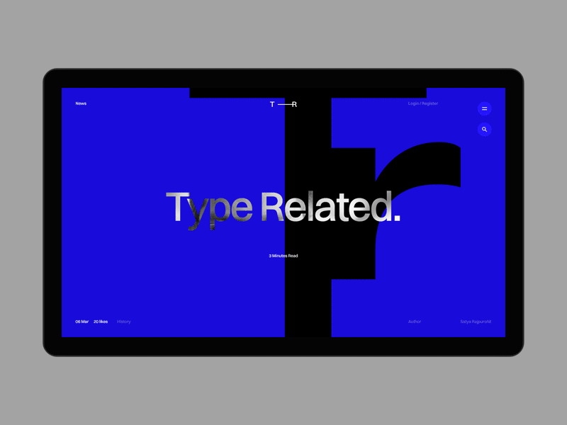 Type Related desktop fullscreen minimal motion portfolio ui ux web website