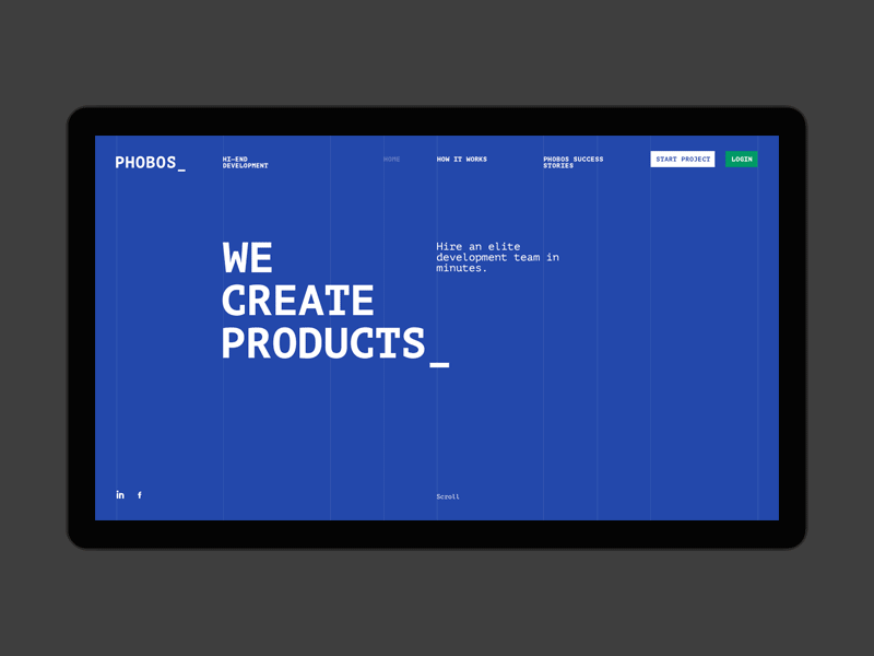 Phobos_ desktop fullscreen minimal motion portfolio ui ux web website