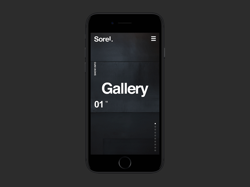 Sorel fullscreen minimal mobile motion portfolio ui ux web website