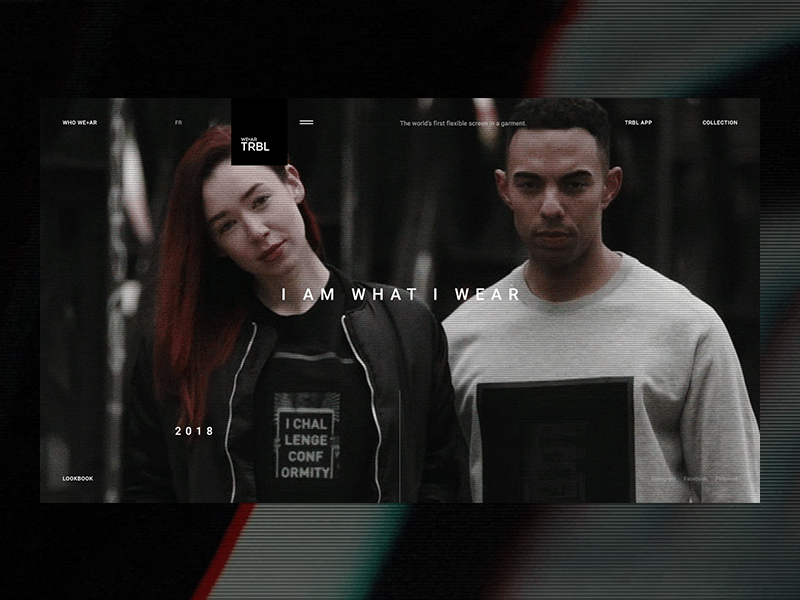 we+ar TRBL animation desktop fullscreen minimal motion principle ui ux web website