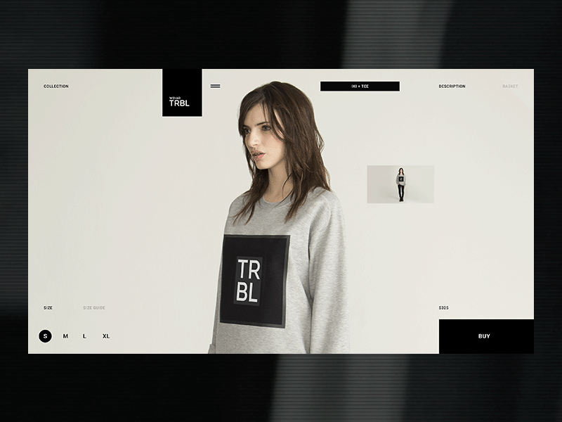 we+ar TRBL animation desktop fullscreen minimal motion principle ui ux web website