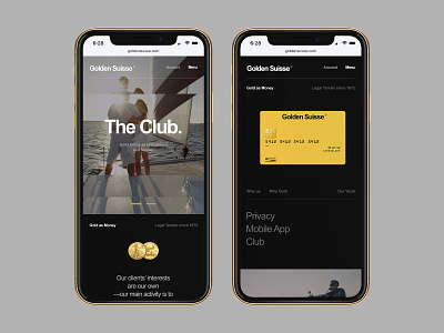 Golden Suisse design flat iphone minimal mobile typography ui ux web website