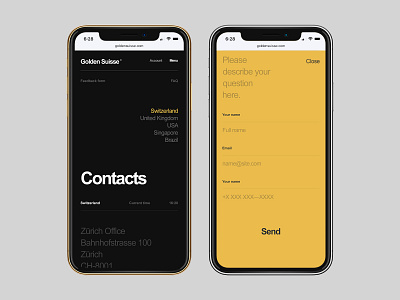 Golden Suisse design flat minimal mobile typo typography ui ux web website