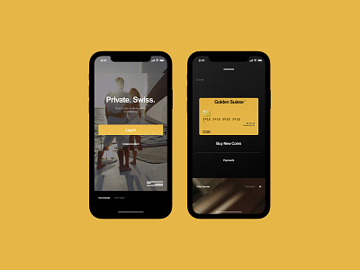 Golden Suisse app design flat fullscreen minimal mobile typo typography ui ux