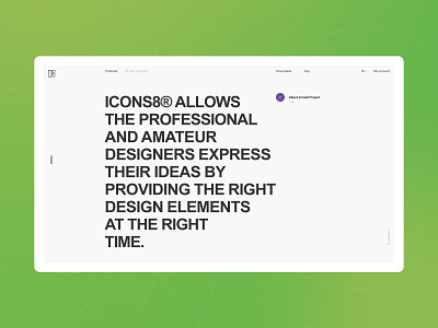 Icons8 design desktop flat fullscreen minimal typography ui ux web website