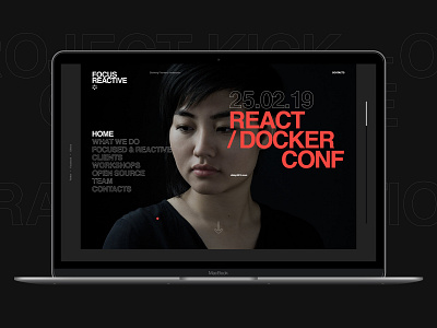 Focus Reactive design desktop flat fullscreen minimal typography ui ux web website