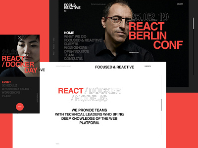 Focus Reactive design desktop flat fullscreen minimal typography ui ux web website