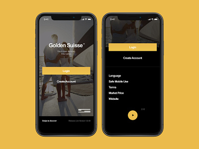 Golden Suisse app flat minimal mobile mobile app swiss typography ui ux wealth