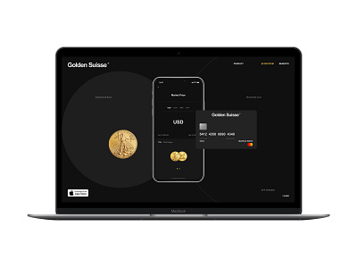 Golden Suisse desktop flat minimal mobile promo typography ui ux web website