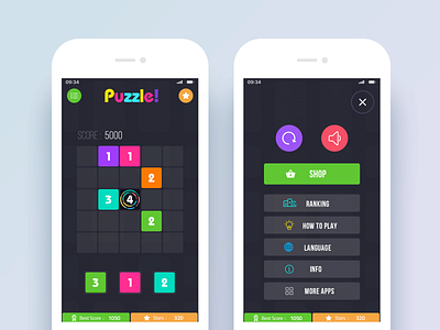 Puzzle Game game interface ios app numbers puzzle ui ux