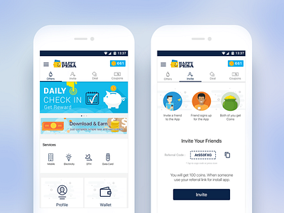 Happy Pesa banner icons illustration invite monero money app ui ux