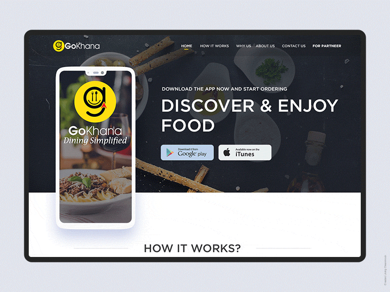 Food web design food landing page web design web layout website design