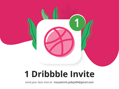 1 Dribbble Invite draft dribbble giveway illustration invite