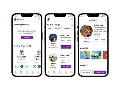 Tennis App UI Design