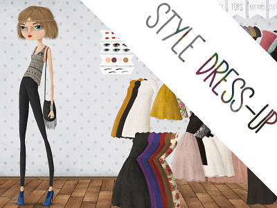 Style Dress up clothes fashion flash flash game girl hair illustration style