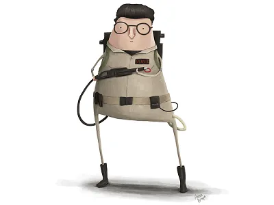 Egon Spengler caracter character design charicaturec egon spengler ghostbusters harold ramis illustration