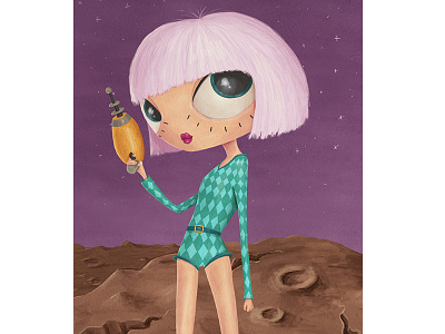 Sci-fi girl character character design girl illustration lazer sci fi space