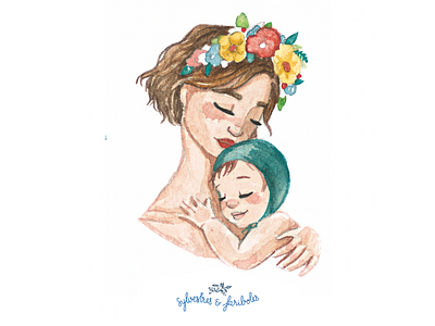 Love and tenderness design illustration love mother motherhood tenderlove water watercolor