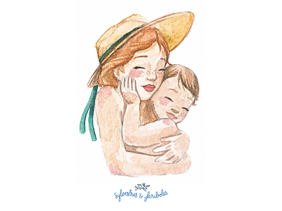Cuddle from heaven design illustration love mother motherhood tenderlove watercolor