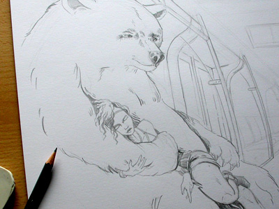 Berlin Guardian Angel bear berlin guardian angel illustration paper pen sketch