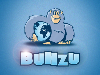 BUHZU Character & Logotype character globe illustration logo monkey