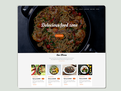 Restaurant Website Design UI