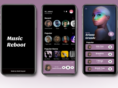 Music Reboot - Music Streaming Mobile App UI Design