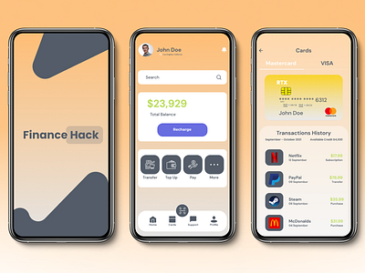 Finance Hack - Finance Mobile App UI Design app design mobile app ui ux