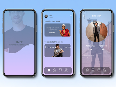 LMBF- Online Music Streaming Mobile App UI Design