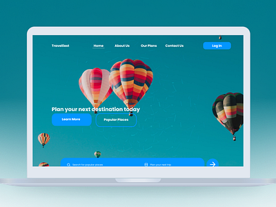 Travelliest - Travel Website Desktop Design