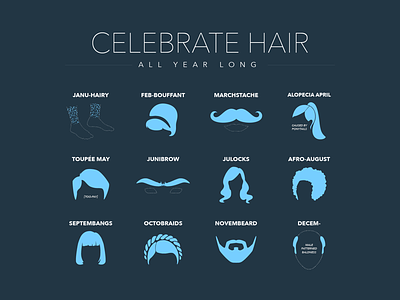 Beards have all the fun afro baldness bangs beard bouffant braids calendar locks mustache ponytail toupee unibrow