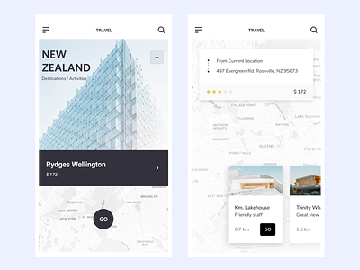 Travel app app clean concept design ios mobile ui