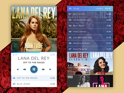 Music player 09 app challenge concept dailyui lana del rey music music player