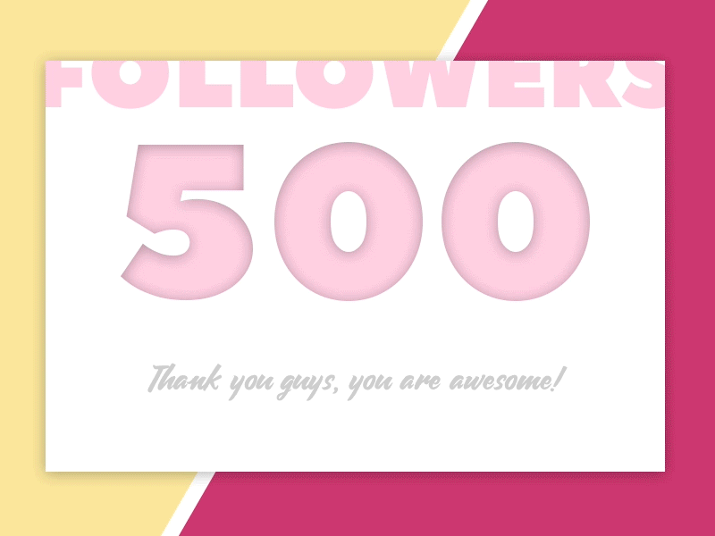 500 Followers! Thank you! 500 animation community dribbble followers gif principle thank you