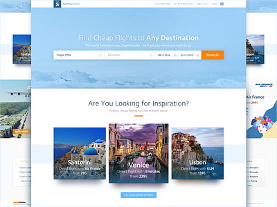 Flight Booking Landing Page air airline clouds development homepage landing responsive search ticket ui ux web