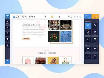 Website Builder app builder desktop drag and drop interface sidebar tool webdesign