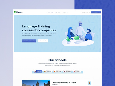 Study | Landing Page course header landing learning study travel website