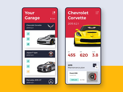 Drivelab | Mobile App automative car car booking car care corvette garage jaguar maintance mobile app service wip