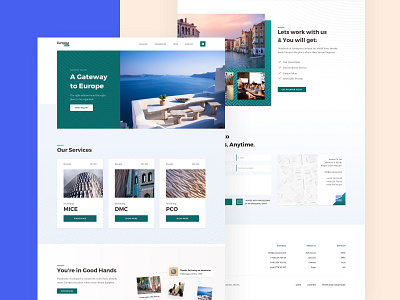 Europea | Landing Page cards corporate dmc events footer landing landing page map mice pco reviews travel website