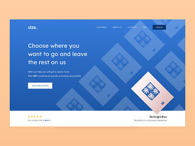 Viza.cz | Landing Page desktop hero hero section homepage landing landing page pass passport ui viza