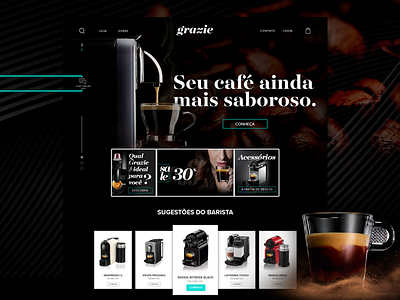 Grazie - E-commerce UI Concept art direction cafe coffee cta dark e commerce landing page