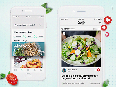 Foodfy - Product Concept deliver food fresh healthy lifestyle lovers order social network vegetarian